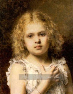 Un portrait de jeune fille beauté Alexei Harlamov Peinture à l'huile